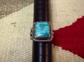 【McKee Platero】 Navajo Silver Ring w/Sq. Turquoise  c.1975～