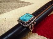 【McKee Platero】 Navajo Silver Ring w/Sq. Turquoise  c.1975～