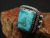 【McKee Platero】 Navajo Silver Ring w/Sq. Turquoise  c.1975～