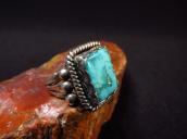 【McKee Platero】 Navajo Silver Ring w/Sq. Turquoise  c.1975～