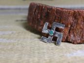 Antique Navajo 卍 Shape Silver Pin wTurqoise c.1920～