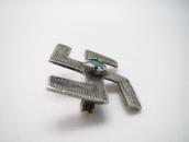 Antique Navajo 卍 Shape Silver Pin wTurqoise c.1920～