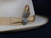Antique Navajo 卍 Shape Silver Pin wTurqoise c.1920～