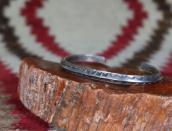 Atq Navajo Stamped Ingot Silver Triangle Wire Cuff c.1930～