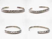 Atq Navajo Stamped Ingot Silver Triangle Wire Cuff c.1930～