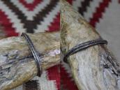 Atq Navajo Stamped Ingot Silver Triangle Wire Cuff c.1930～