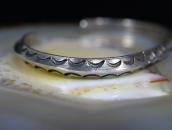 Atq Navajo Stamped Ingot Silver Triangle Wire Cuff c.1930～
