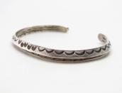 Atq Navajo Stamped Ingot Silver Triangle Wire Cuff c.1930～