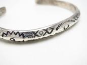 Atq Arrows Stamped Ingot Silver Triangle Wire Cuff  c.1920～