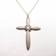 Vintage Navajo Casted Silver Cross Fob Necklace  c.1965～