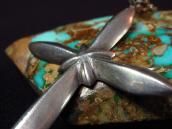 Vintage Navajo Casted Silver Cross Fob Necklace  c.1965～