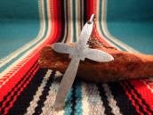 Vintage Navajo Casted Silver Cross Fob Necklace  c.1965～
