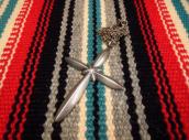 Vintage Navajo Casted Silver Cross Fob Necklace  c.1965～