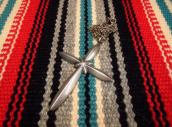 Vintage Navajo Casted Silver Cross Fob Necklace  c.1965～
