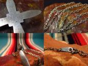 Vintage Navajo Casted Silver Cross Fob Necklace  c.1965～