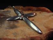 Vintage Navajo Casted Silver Cross Fob Necklace  c.1965～