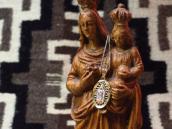 Vintage 10K 3Tone Gold Virgin of Guadalupe Charm Necklace