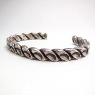 Antique Heavy Ingot Silver Twistedwire Cuff Bracelet c.1930～