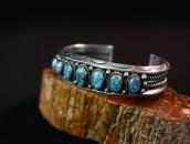 Vintage Navajo Hi-Grade Lone Mt. Turquoise Row Cuff  c.1950～