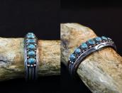 Vintage Navajo Hi-Grade Lone Mt. Turquoise Row Cuff  c.1950～