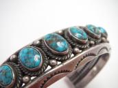 Vintage Navajo Hi-Grade Lone Mt. Turquoise Row Cuff  c.1950～