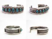 Vintage Navajo Hi-Grade Lone Mt. Turquoise Row Cuff  c.1950～