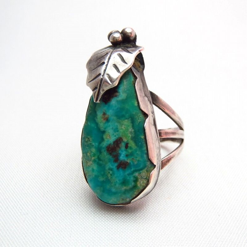 【Ramon Platero】 Vintage Silver Ring w/Gem TQ  c.1950～