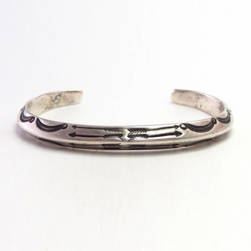 Atq Navajo Arrows Stamped Ingot Triangle Wire Cuff  c.1910～