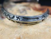 Antique Navajo 卍 & Arrows Stamped Triangle Wire Cuff  c.1930