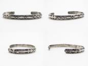 Antique Navajo 卍 & Arrows Stamped Triangle Wire Cuff  c.1930