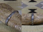 Antique Navajo 卍 & Arrows Stamped Triangle Wire Cuff  c.1930