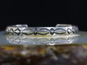 Antique Navajo 卍 & Arrows Stamped Triangle Wire Cuff  c.1930