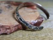 Antique Navajo 卍 & Arrows Stamped Triangle Wire Cuff  c.1930