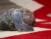 Atq Navajo Arrows Stapmed IngotSilver Boot Shape Pin c.1930～