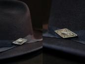 Atq 卍 & Arrows Stamped Diamond Shape Small Pin Brooch c.1930