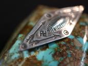 Atq 卍 & Arrows Stamped Diamond Shape Small Pin Brooch c.1930