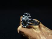 Antique Navajo Shell Concho Face Stamped Silver Ring c.1935～