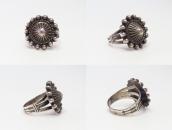 Antique Navajo Shell Concho Face Stamped Silver Ring c.1935～