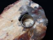 Antique Navajo Shell Concho Face Stamped Silver Ring c.1935～