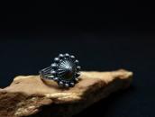 Antique Navajo Shell Concho Face Stamped Silver Ring c.1935～