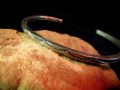 Vintage Stamped Square Silver Wire Cuff  c.1950～