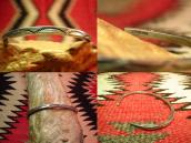 Vintage Stamped Square Silver Wire Cuff  c.1950～