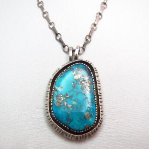 Vintage Hopi Chain Necklace w/GemGrade Morenci TQ