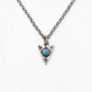 Atq Small Arrowhead Shape Top w/Turquoise Necklace  c.1930～