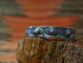 Atq Shell Repousse & 卍 Stamped Silver Cuff Bracelet  c.1925～