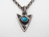 Atq Small Arrowhead Shape Top w/Turquoise Necklace  c.1930～