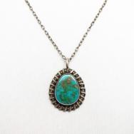 Vintage Navajo Small Blue Gem Turquoise Fob Necklace c.1950～