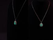 Vintage Navajo Small Blue Gem Turquoise Fob Necklace c.1950～
