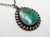 Vintage Navajo Small Blue Gem Turquoise Fob Necklace c.1950～