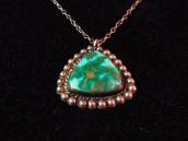 Vintage Triangle Stone Fob Necklace w/Royston TQ